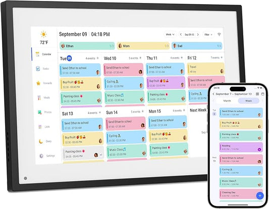 Canupdog Digital Calendar, 10.1inch Smart WiFi Digital Calendar&Chore Chart, Touch Screen HD Display for Family Schedules,...