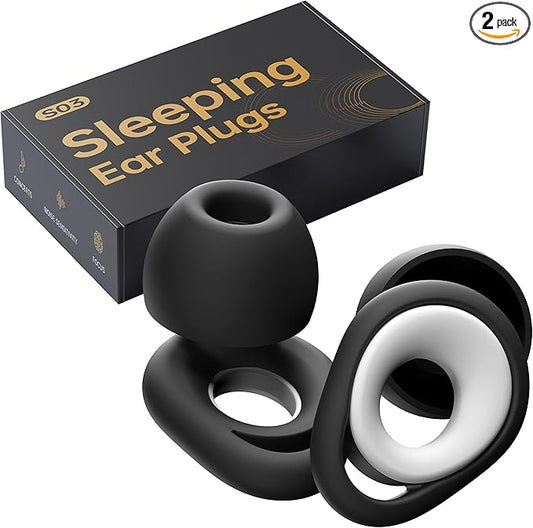 Ear Plugs for Sleeping Noise Cancelling, Reusable Silicone Earplugs for Sleeping, High Fidelity with Mute Layer for Noise ...