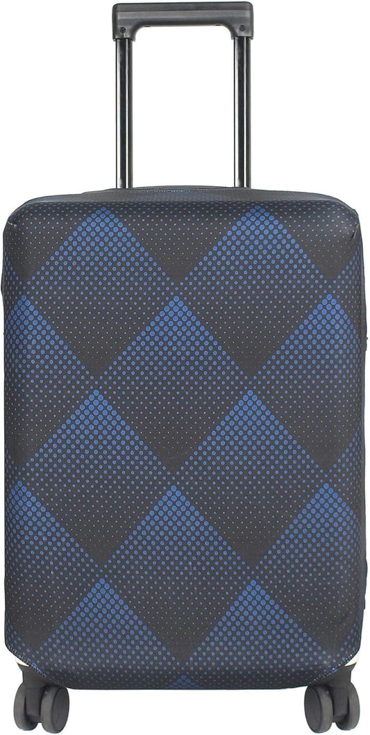 HYPER VENTURE Washable Luggage Cover - Fashion Suitcase Protector Fits 27-30 Inch Luggage (Blue Cube, L)
