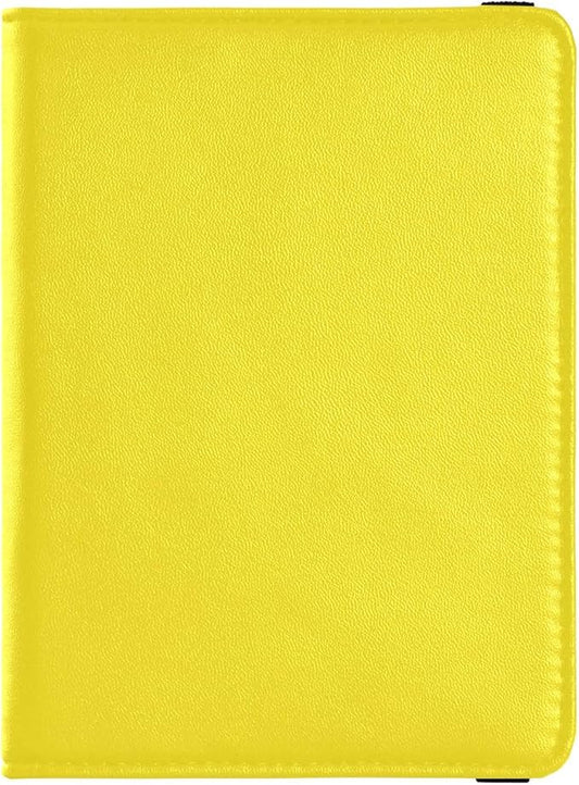 Yellow Solid Color Leather Passport and Vaccine Card Holder Combo Passport Case Travel Documents Wallet Passport Holder Co...