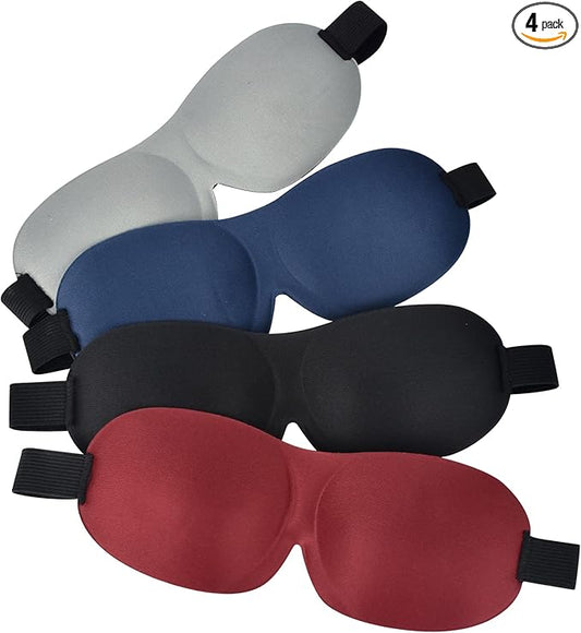 AccEncyc 4 Pcs Sleep Mask 3D Eye Mask for Sleeping Eye Covers for Back and Side Sleeper at Travel, Sleep, Airplane