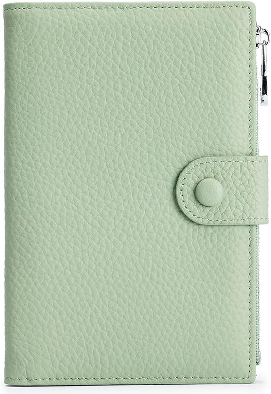 RFID Passport Wallet for Women, Slim Leather Passport Holder for Travel, Compact Travel Wallet with Zippered Coins Pocket ...