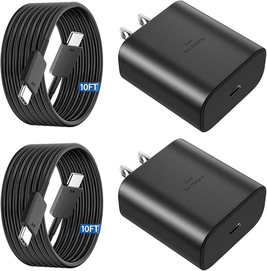 45W USB C Super Fast Charger Type C Charger Fast Charging Android Phone Charger Block with 10FT Type C Charging Cable for ...