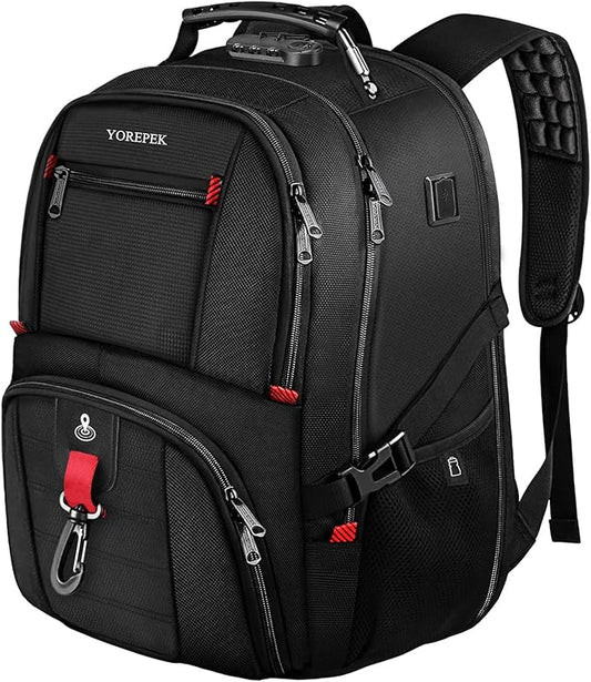 YOREPEK Travel Backpack for Men Anti Theft, Slot Fit for Air Tag ＆ RFID Blocking, Airline Approved with USB Charging Port,...