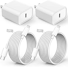 iPhone Charger Fast Charging,iPhone Fast Charger 2Pack Type C Fast Charger Block Plug Adapter 6FT USB-C to Lightning Cable...