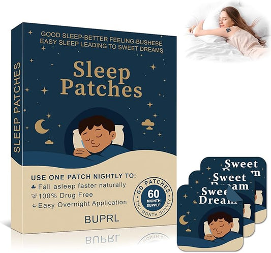 Sleep Patches for Adults, 60 Patches|Natural Sleep Aid with Melatonin, Valerian & Magnesium，for Men and Women | Promotes a...