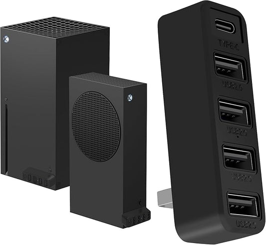 Joso 5 Ports USB Hub 2.0 for Xbox Series X & S, USB Splitter Expansion Adapter with Type-C for Controller Charger, Keyboar...
