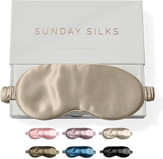 SUNDAYSILKS™ Exclusive Mulberry Silk Sleep Mask | Soft Eye Covers, Blackout Sleeping Mask for Women & Men | Silk Eye Mask ...