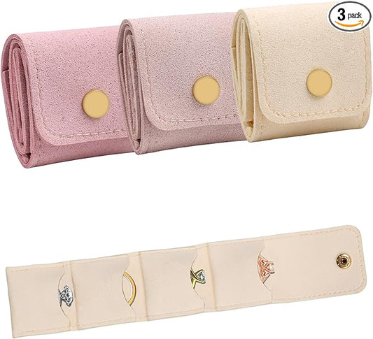 3 Pack Mini Jewelry Organizer, Travel Jewelry Case, Foldable Multifunctional Travel Jewelrys Pouch for Earrings, Necklace...