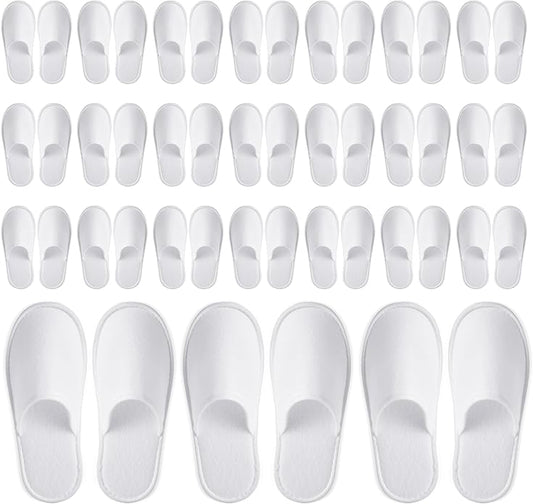 Juvale Disposable Slippers for Guests - Individually Wrapped Spa & Hotel Slippers - Slip-Resistant Shoes - Travel-Friendly...