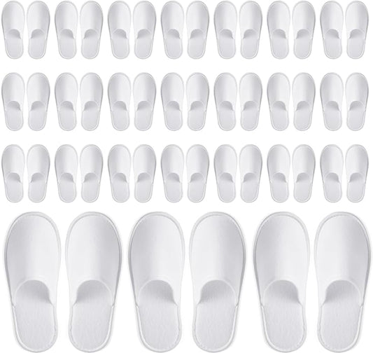 Juvale Disposable Slippers for Guests - Individually Wrapped Spa & Hotel Slippers - Slip-Resistant Shoes - Travel-Friendly...