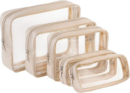 Remobia Hicol TSA Approved 5-Piece Diaper Bag Organizer Pouch Set Clear Waterproof TPU Kids Toiletry Storage Set Travel Pa...