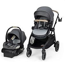 Maxi-COSI Zelia Pro 5-in-1 Travel System with Mico Pro Infant Car Seat, Baby Stroller Combo, Reversible Seat, Large Wheel...
