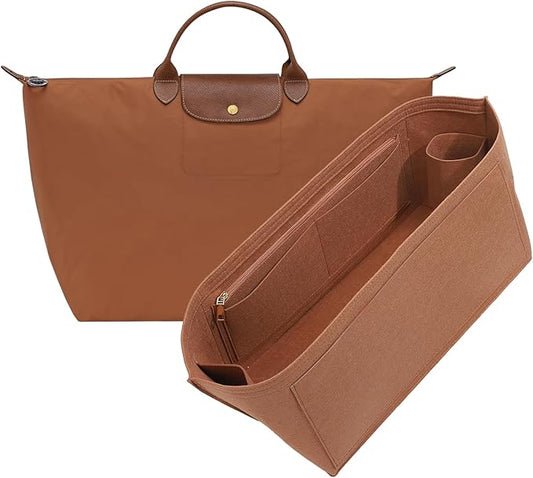 OAikor Purse Organizer Insert for Longchamp Le Pliage L Travel Tote Bag, Felt Lightweight Large Travel Tote Divider Shaper...