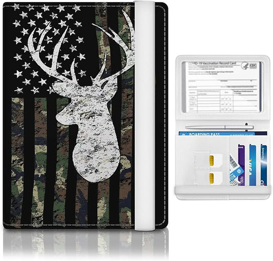 ATJFKIXL Passport Holder for Travel Essentials, RFID Premium Leather Passport Wallet Cover Case, Unisex Adult, Faux Leathe...