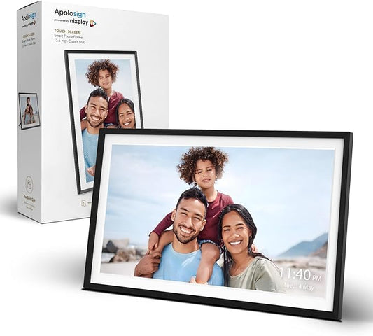 ApoloSign Digital Picture Frame Powered by Nixplay, 15.6" Large WiFi Digital Photo Frame, Easy to Share Photos/Videos via ...