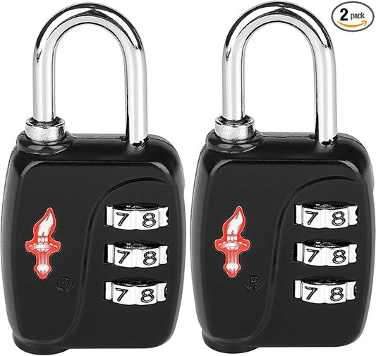 iGurutr TSA Locks 2-Pack - Easy-to-Remind Combo Locks for Kids & Seniors, Zinc Alloy Travel Locks for Luggage, Gym Locker...