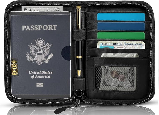 Passport Holder for Travel Essentials, RFID Blocking Protector Passport Wallets, Passport Document Organizer Case for Trav...