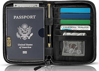 Passport Holder for Travel Essentials, RFID Blocking Protector Passport Wallets, Passport Document Organizer Case for Trav...