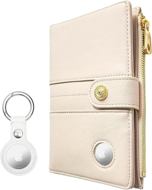 elzama Passport Holder with Airtag Slot for Travel Women, RFID Passport Wallet with Airtag Holder, Zipper Pocket Card Slot...