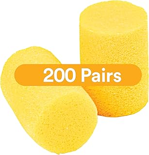 3M Ear Plugs, E-A-R Classic 312-1201, 200 Pairs of Disposable Earplugs, 1 Pair/Poly Bag, Uncorded, Noise Reduction Rating ...