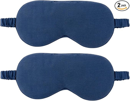 HBHLFZ Sleep Mask 2 Pack - Bamboo Viscose Fiber Sleeping Eye Mask - with Elastic Band/Headband - Comfort Sleeping Shade - ...