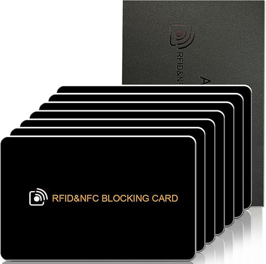 AYAIM 7Pack RFID Blocking Card, Protection Entire Wallet Shield, Credit Card Protector NFC Bank Debit Blocker, Identity Th...