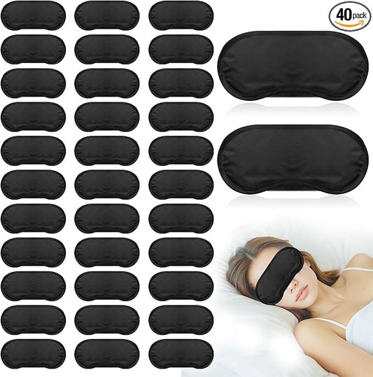 40 Pcs Eye Mask Sleep Masks Bulk Blindfolds for Team Building Party Games with Nose Pad and Adjustable Strap for Women Men...