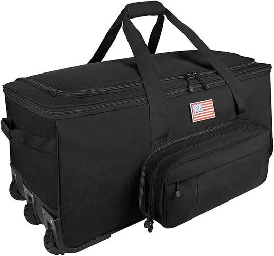 150L Large Rolling Duffle Bag with Wheels, Heavy Duty 32'' Tri-Wheel Gear Hauler for Camping,Moving Sports Equipment, Mili...