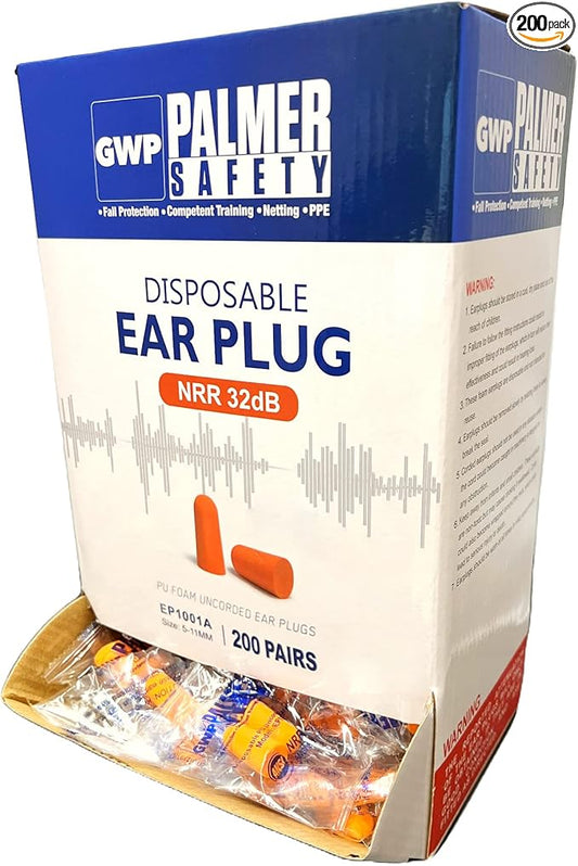 ATERET Earplugs 200 Pairs I 32db Noise Cancelling Soft Disposable Ear Plugs I Safety Hearing Protection for Travel Concert...