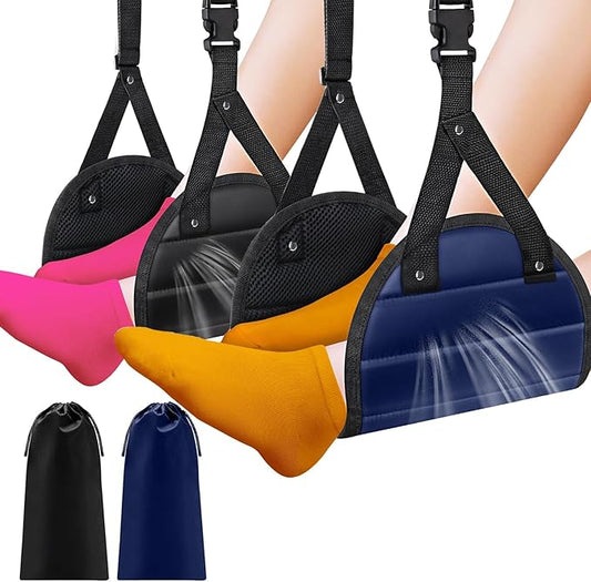 Airplane Foot Hammock for Plane Travel, Portable Foot Sling for Airplane Travel, Adjustable Plane Leg Hammock for Long Tri...