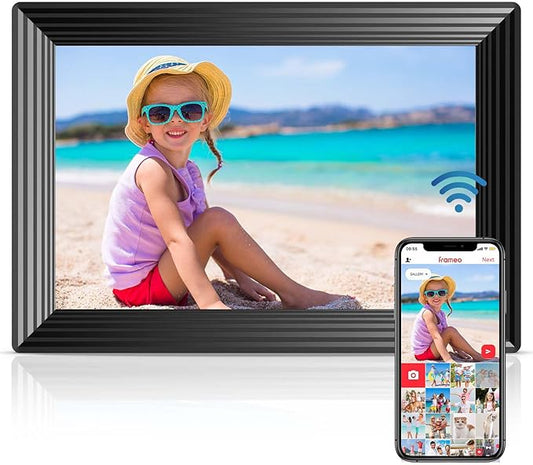 Frameo 10.1" WiFi Digital Picture Frame, Smart Digital Photo Frame with 16GB Storage, 1280x800 IPS HD Touch Screen, Auto-R...