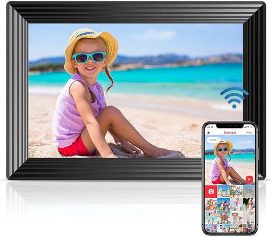 Frameo 10.1" WiFi Digital Picture Frame, Smart Digital Photo Frame with 16GB Storage, 1280x800 IPS HD Touch Screen, Auto-R...