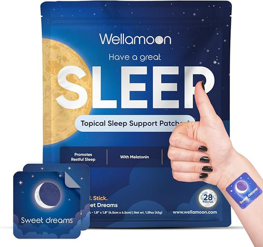 Wellamoon Original Sleep Patches for Adults Extra Strength | Easy-to-Apply Sleep Patch with Melatonin & Valerian | Relax &...