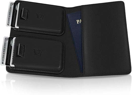 Kings Loot Passport Holder Wallet – RFID Blocking Leather Travel Wallet with Built-in Airtag Holder – Holds 1-6 Cards & Pa...
