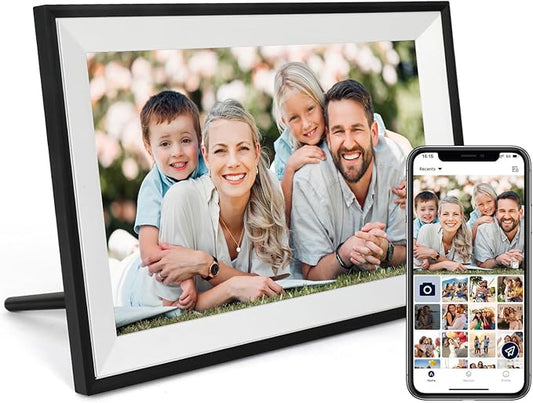 Digital Photo Frame 10.1 Inch WiFi Digital Picture Frame IPS HD Touch Screen Smart Cloud Photo Frame with 32GB Storage, Au...