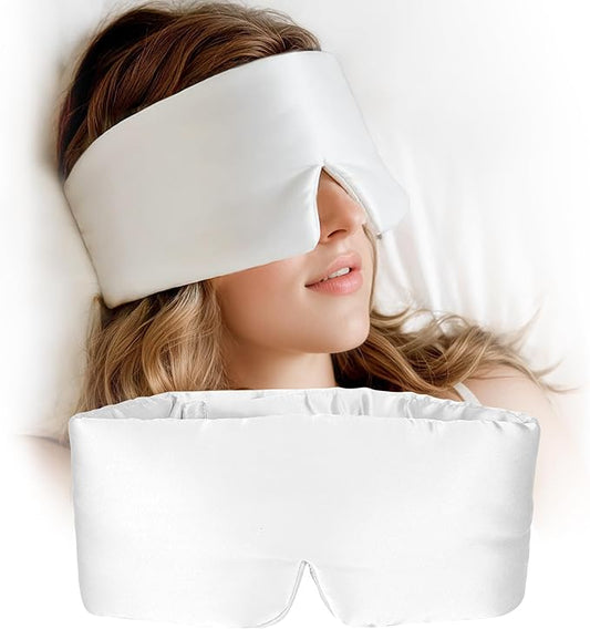 Silk Sleep Mask for Women and Men, Side Sleeper, 22 Momme Pure Mulberry Silk Total Blackout 100% Mulberry Eye Mask with Ad...