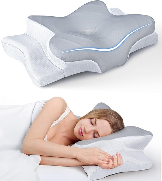 Ultra Pain Relief Cooling Pillow for Neck Support, Adjustable Cervical Pillow Cozy Sleeping, Odorless Ergonomic Contour Me...