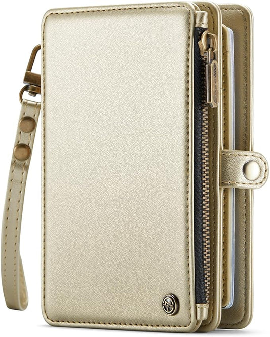 Passport Holder Wallet, 12 Card Slots RFID Blocking Travel Organizer, Zippered Coin Pocket & Detachable Wrist Strap Secure...