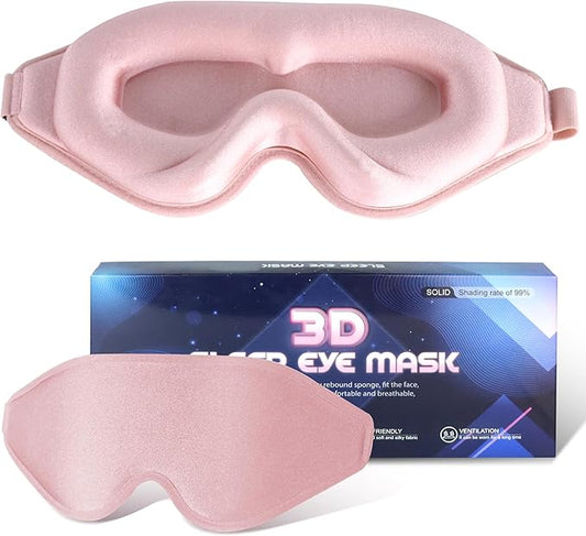 Sleep Mask for Men Women,Upgraded 3D Deep Contoured Eye Covers for Sleeping with Adjustable Strap,Block Out Light, Soft Co...