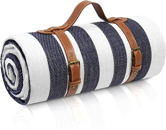 sapsisel 80”x 80” Picnic Blanket Extra Large, Waterproof and Foldable Beach Blanket, 3-Layer Outdoor Blanket for 6 to 8 Ad...