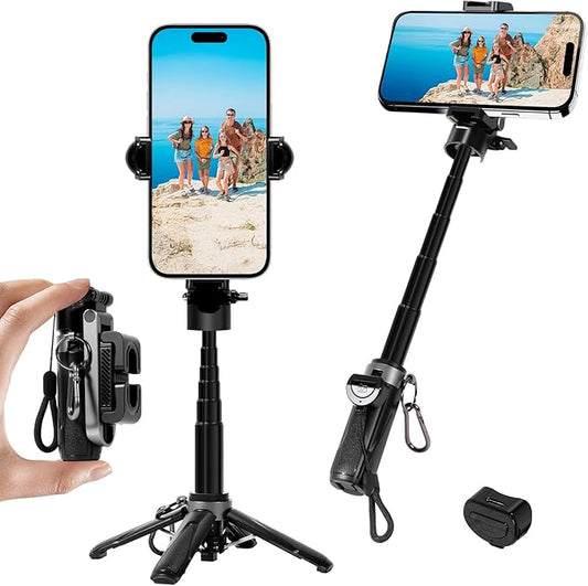 3-in-1 Mini Tripod, Selfie Stick for iPhone, Tripod for iPhone with Remote Control, Lightweight Travel Tripods for Selfie ...