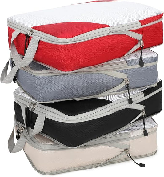 Barsine Large Compression Packing Cubes for Travel 4 Set Luggage Suitcase Organizer Bag Traveling Essentials