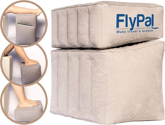 Flypal Inflatable Foot Rest Pillow, Kids Airplane Bed | Adjustable Height Leg Rest for Travel & Office | Improves Comfort...