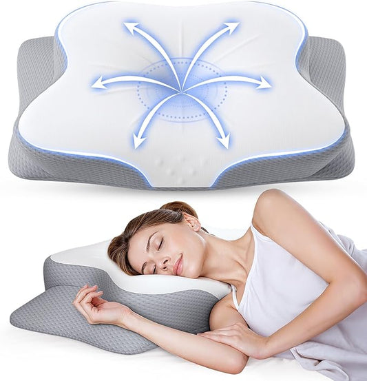 LBRAMS Cervical Pillow for Neck Pain Relief - Ergonomic Memory Foam Pillow with Cooling Case Orthopedic Support Side Sleep...