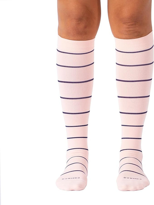 Comrad Nylon Knee High Socks - 15-20mmHg Graduated Compression Socks - Soft & Breathable Support Unisex Socks
