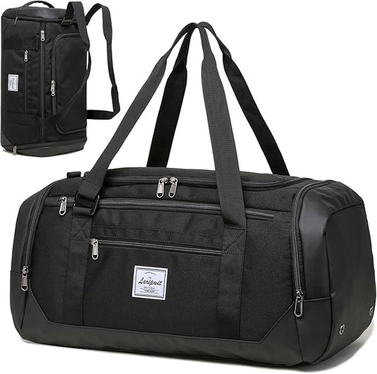 Laripwit Travel Duffle Bag for men 40L Medium Sports Gym Bag with Wet Pocket & Shoes Compartment Weekender Overnight Backp...