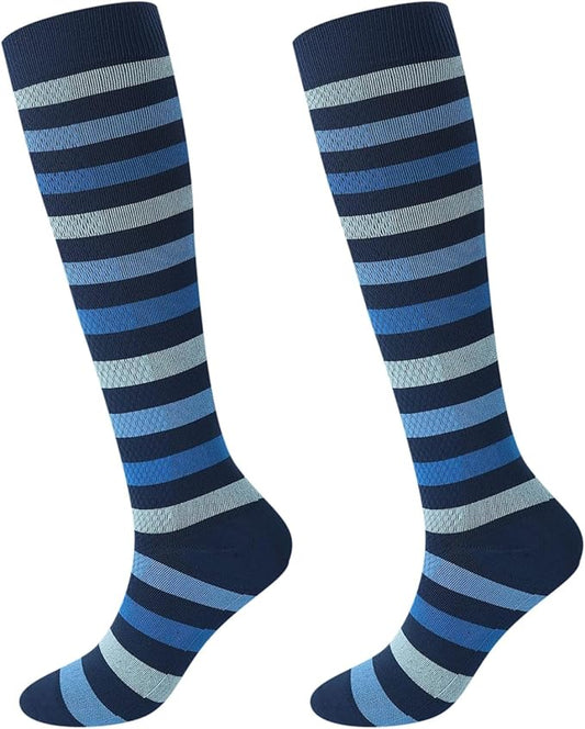 Junely Compression Socks for Women Knee High for Running Athletic Nurses Pregnant Women Work Support Travel Flight Sports