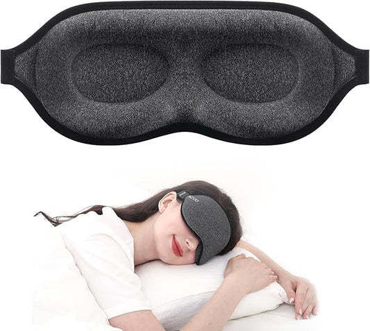 MZOO Luxury Sleep Mask for Back, Side Sleeper, Complete Light Blocking Sleeping Eye Mask Night Blindfold, 3D Zero Pressure...