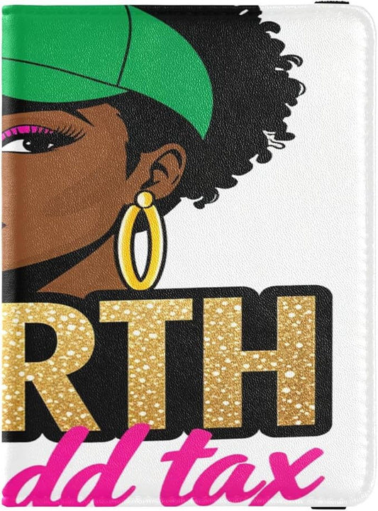 Baddie Green Worth Graphic Leather Passport and Vaccine Card Holder Combo Travel Documents Organizer Protector Passport Ho...